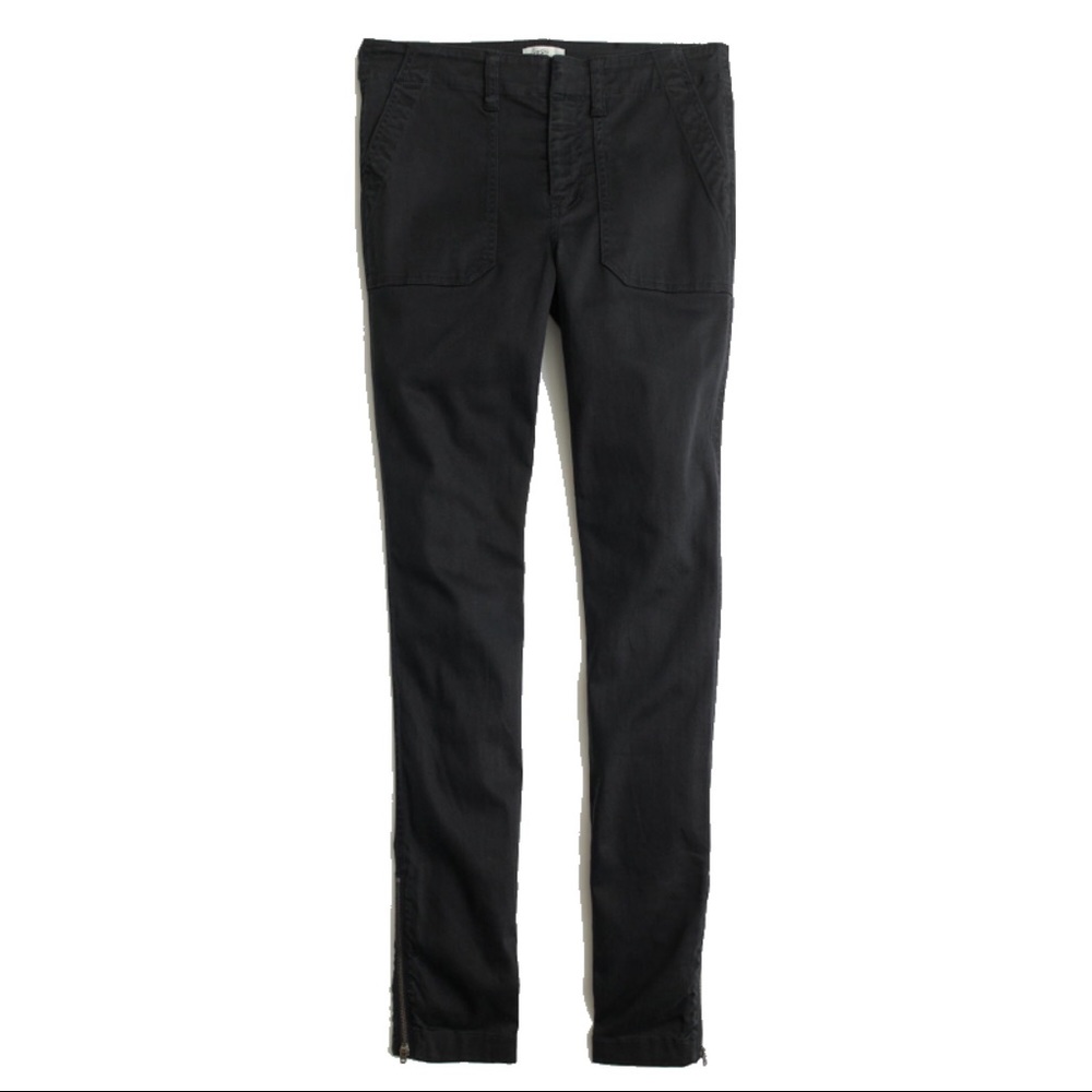 J.Crew skinny stretch cargo pants w/ankle zips, Heather Charcoal, sz 30T